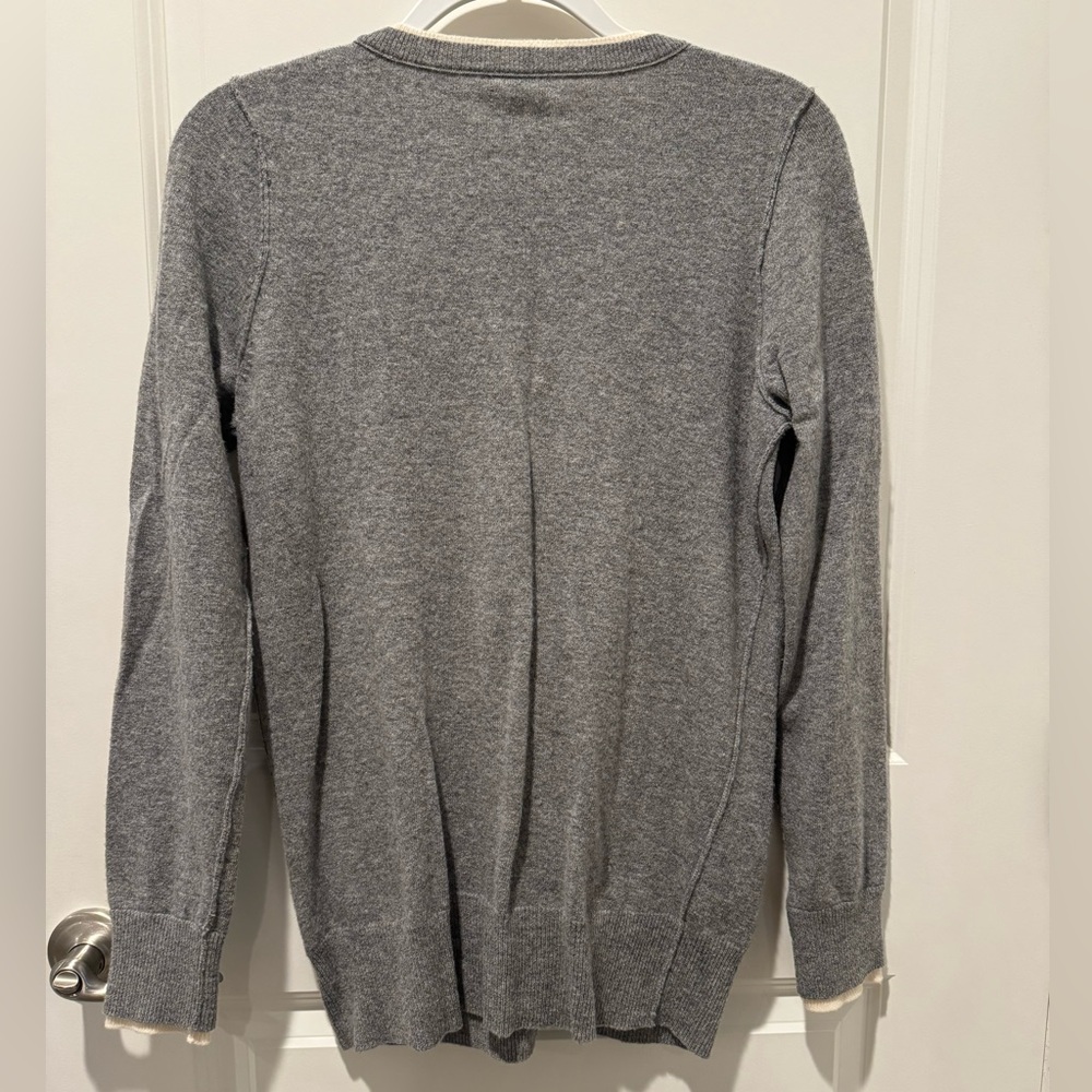 J Crew cardigan gray/cream EUC size M - Picture 2 of 5